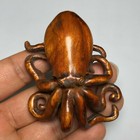 Lovely Netsuke Chinese Boxwood Handwork Octopus Statue Tea Pet Fengshui Art Deco