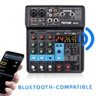 4 2 Channel Mini Audio Mixer Bluetooth Usb Dj Console   Sound Card Studio Mixer