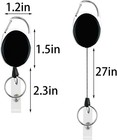 5 Pack Heavy Duty Retractable Badge Reel Id Card Holder With Clip And Key Ring