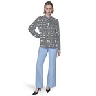 Karl Lagerfeld Women s Long Sleeve Soft Suiting Blouse Large Glacier Blue Multi
