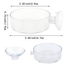 2 Pack 60mm Aquarium Shrimp Feeder Dish With Suction Round Clear Transparent 