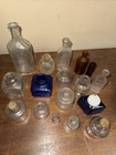 17 Vintage Small Glass Bottles 1 3 4    To 7 1 4    Tall Clear Blue Amber Corks