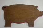 Vintage Pig Shaped Wood Cutting Board   18 x 10 x 1 