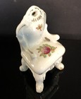 White Floral Porcelain Tiny Miniature Vintage Dollhouse Furniture Chair Japan