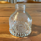 Clear Embossed Glass Bottle Bud Vase W  Threaded Neck  Scalloped Base 2 Oz