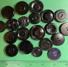  20  Vintage To New 7 8   -1 1 4   black Plastic 2-hole Craft Buttons-z353