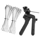 Metal Zip Tie Tool Kit - Zip Tie Gun  Scissor   200 Stainless Steel Cable Ties