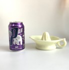 Vintage Mckee Yellow Custard Glass Citrus Juicer Reamer W logo Uranium N-330a
