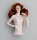 A Superb Art Deco German Porcelain Bathing Beauty Half Doll With Hair C 1920 s