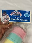 Baby King Formula Dispenser 3 Compartment Bpa Free Travel Pink Green Yellow Vtg
