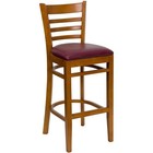 Flash Furniture Hercules Series 31  Ladder Back Bar Stool In Burgundy
