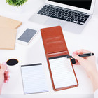 8 Pcs Mini Pocket Notepad Holder Set Leather Notepad Holder With Metal Pen Lined