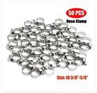 50   pack Adjustable Worm Gear Hose Clamps 3 8    5 8  Stainless Steel Fuel Line