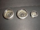 Vintage Silver Rim Glass Decanter Bottle Stoppers  3 