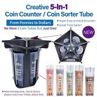 Coin Counter Coin Sorter Tube creative 5in1 Change Sorter Coin Counter