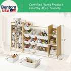 3-in-1 Toy Storage Organizer  Stuffed Animal Holder   3-tier Bookcase  Solid Woo