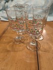 Set Of 4 Vintage Libbey Arby s Christmas Glass Holly Berry  Gold Trim