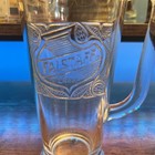 Vintage 1960 s Falstaff Beer Glass 7    Glass Handled Mug Embossed Logo Set 4 