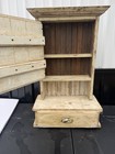 Vintage Primitive 30 5    Tall Wood Wall Hanging What Not Cabinet Shelf
