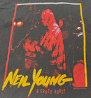 Vintage Neil Young   Crazy Horse Rock Tour T Shirt Black Sz L Single Stitch 1996