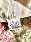 Vtg Croscill  Drape Pair Lined Cottage Roses   Stripes Pink Off White 40    X 84   