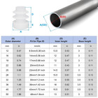 7 8  Plastic Tubing End Caps  20pcs Round Hole Plug Insert For Round