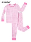 Mossriver Baby Girls Long Sleeve - Super Soft Pink Gingham Gift Set