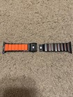 Nomad Stratos Band For Apple Watch 45mm 46mm 49mm Black Titanium   Ultra Orange
