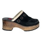 Tommy Hilfiger Y2k Chunky Clog Women s Sz 7 Wooden Heel Floral Platform Vtg Mule
