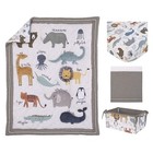 Nojo Zoo Animals White And Gray 4 Pc Crib Bedding Set
