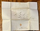 1850 Stampless Letter Red Paid Folded Cover Postal History