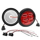 12v 24v 4 Inch Red Trailer Lights With 2pcs 2xred Lights With 3-pin Plug
