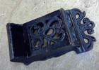 Vintage Black Cast Iron Wall Mount Match Holder Safe  3 1 2   w X 3   d X 7 1 2t 