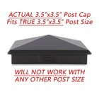 3 5  X 3 5  Heavy Duty Aluminium Pyramid Post Cap For Wood Posts - Black