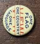 One Flag One Country One Language  Vfw Pinback Button  7 8 In Dia  Backing Paper