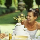 Engaged Cake Topper - Engagement Wedding Party Decorations Supplies  gold  Gold
