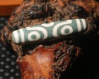 Energy Tibetan Old Agate Aged Weathering Green Kingkong 6 Eyed Dzi Bead Amulet