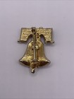 Vtg Liberty Bell Rhinestone Brooch Pin - Patriotic American Red Blue   Clear