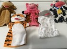 Melissa   Doug 5 Plush Hand Puppets Monkey Tiger Pig Lamb Cow Animals