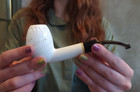 Apple Meerschaum Pipe Private Design Acrylic Stem With Fitted Case