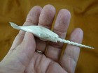 Whale-w146 Small Narwhal Whale Of Shed Antler Figurine Bali Detailed Sea Unicorn