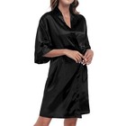 Women s Satin Robe Short Silky Bathrobes Bridesmaid Bride Wedding Party Robes   
