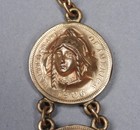 Antique Victorian Gold Plated High Profile Gold Styled Coin Watch Fob