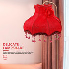 Vintage Lamp Shade  European Style Bell Shape Cloth Bead Lace Lampshade With Tas