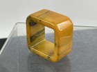 Vintage Brown Yellow Greenish Dark Swirl Catalin Bakelite Square Napkin Ring