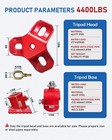 4400 Lbs Heavy Duty Lifting Tripod Set  Angle-adjustable Hoist Stand With Red