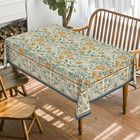 Rustic Rectangular Tablecloth 60x84 Inch  Bird Floral Vintage Washable Seasonal 