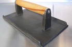 Case Of 6pcs  9 x 5  Cast Iron Steak Weight   Wood Handle  Restaurant Commercial