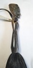 Vintage African Hand Carved Egyptian Bust Horse Hair Fly Whisk Swatter