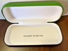 Kate Spade New York Hard Clamshell Eyeglass Case Green Polka Dot Cloth